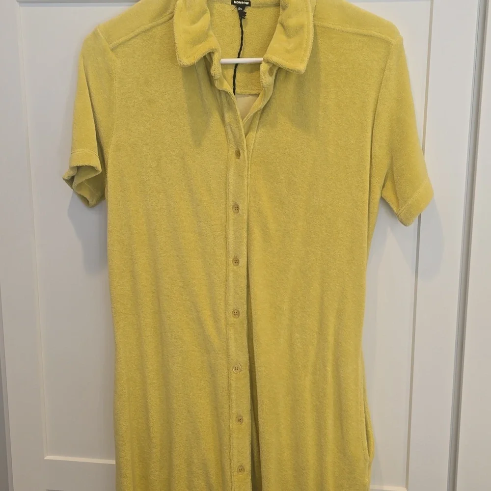 MONROW Yellow Button-Up DRESS - Picture 2 of 2